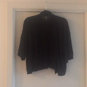 Ann Taylor Loft linen 3/4 sleeve open front shrug